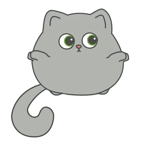 bello, gatti, pelmet, cartone animato di gatto grigio