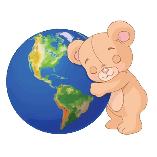 earth, little bear globe, little bear moon, earth bear, bears embrace the earth