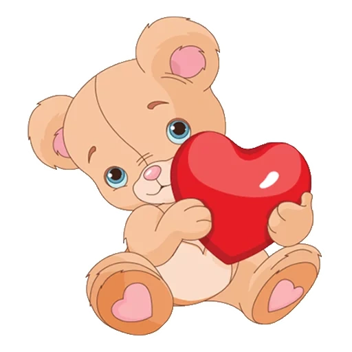 arte do coração do urso, cubs de urso, coração de urso doce, corações bonitos dos ursos, teddy bear heart art