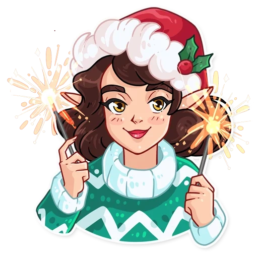 girl, penelope elf, penelope elf e, new year animation