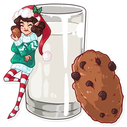 еда аниме, эльф пенелопа, хуманизация еды, milk and cookies, молоко печеньем иллюстрации