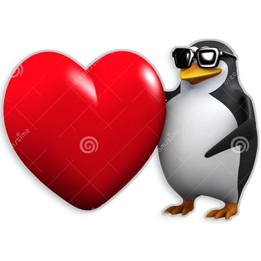 pingouin meme, fleurs de pingouin, coeur de pingouin, mème de fleurs de pingouin