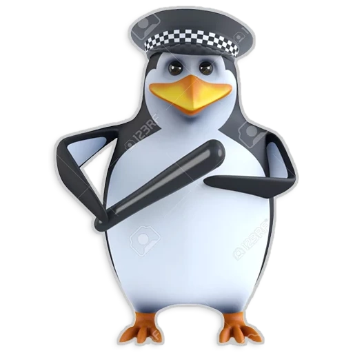 3 d penguin, 3d flakes penguin, penguin de police, téléphone pingouin 3d, microphone de pingouin 3d