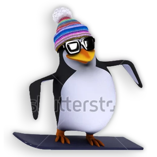 manchot, manchot, pingouin mem, penguin cascke, skis pingouin