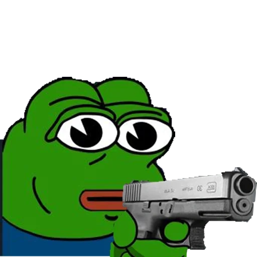 pepe, divertente, pepe gun, pepe verde, la rana di pepe