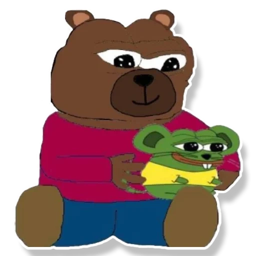 пепе медведь, медведь бобо, мем bobo bear, ай бобо мем, bane pepe