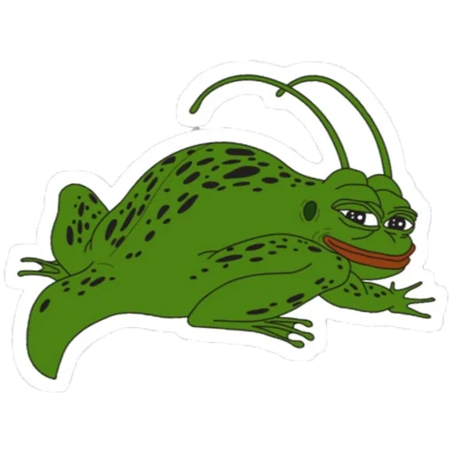 жаба пепе, стикеры зеленая лягушка, жаба, клипарт лягушка, лягушка иллюстрация