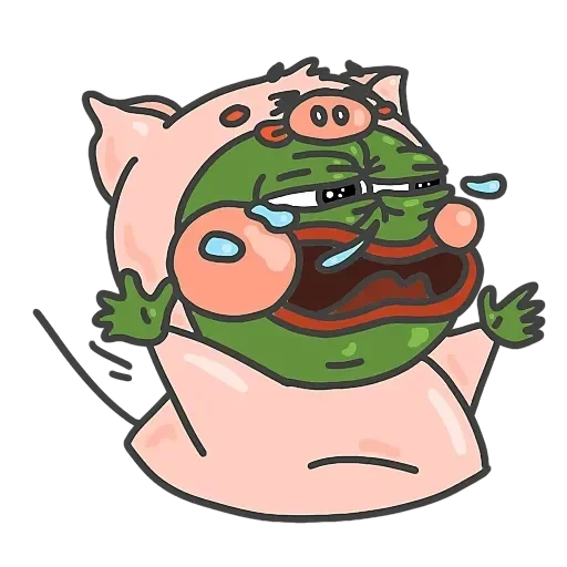 styler pig, aufkleber vk pepe, aufkleber, anime, piggy memema