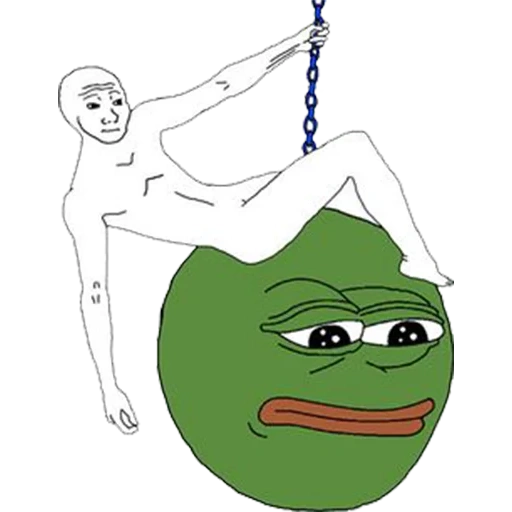 boys, installation, pepe wojak, wrecking ball pepe