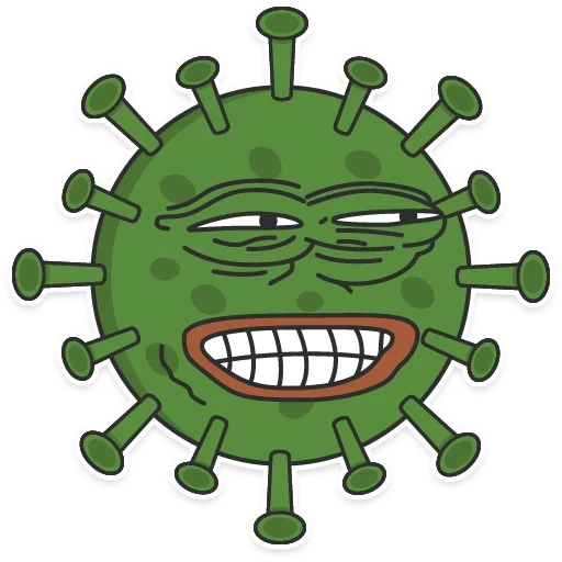 pepe coronavirus, dessin de coronavirus, coronavirus cartoon face, coronavirus, symbole du coronavirus