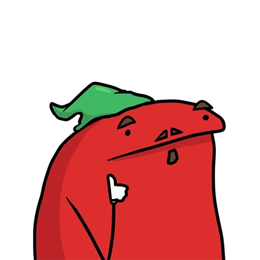 angry react, illustration, frog is a tomato