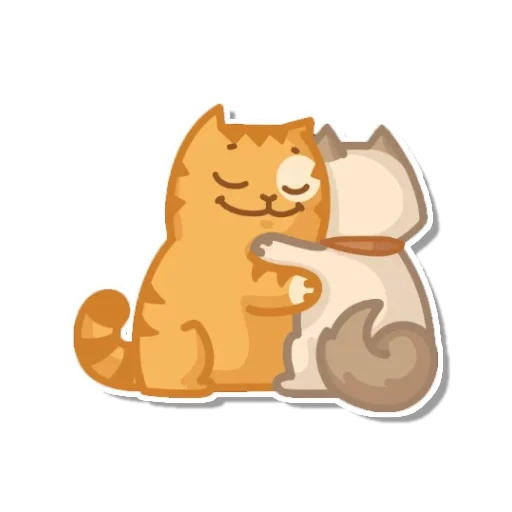 peach cat, cat peach stickers, stickers cats, sticker cat, sticker hug
