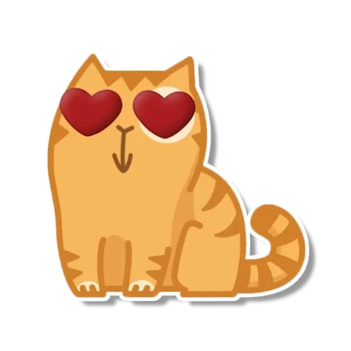 stiker kucing persik, sticker cat with heart, cat peach, sticker cat, peach sticker