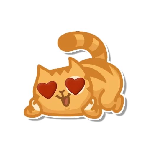 stiker kucing persik, stiker kucing, stiker persik, stiker kucing, stiker kucing dengan hati