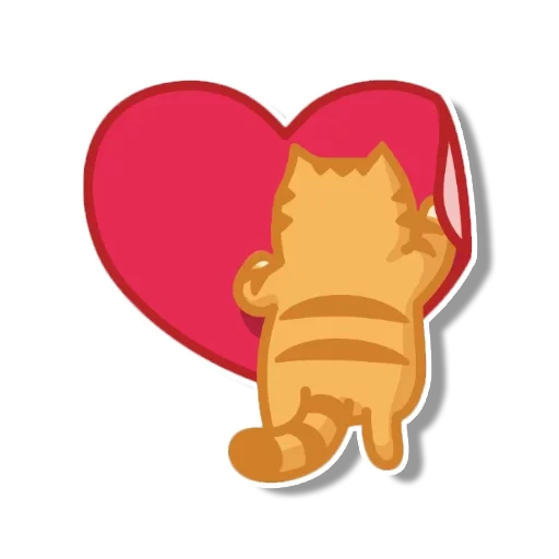 peach cat, cat peach stickers, peach sticker, love stickers, sticker cat with a heart
