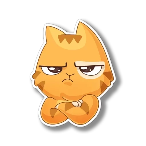 sticker cat peach, sticker cat, stickers vk, displeased sticker, peach sticker