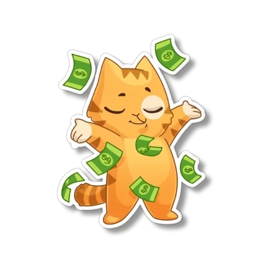 sticker money, adesivo gatto banchiere, adesivi cat, adesivi con gatti, adesivi adesivi