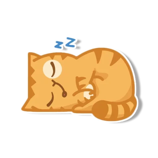 pegatina de gato, pegatina gato persegurk, cat sleeps sticker, pegatinas telegramas dead inside persik, cat palabra