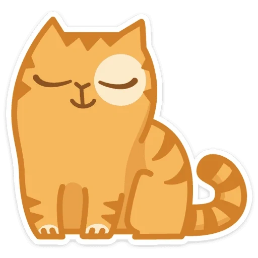 stiker kucing persik, kucing persik, stiker kucing, stiker persik, kucing tersenyum