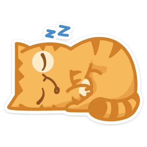 cat sticker, sticker peach, cat stickers, cat sleeps sticker, cat peach