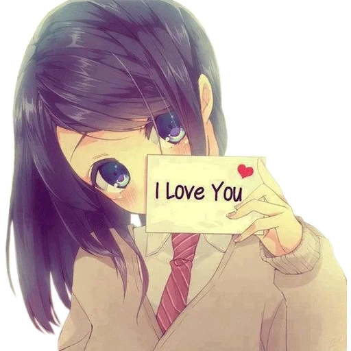 рисунок, няшные тян, милые аниме, няшные аниме, i love you аниме