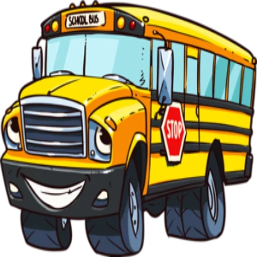 autobús escolar, autobús de dibujos animados, arte del autobús escolar, fantástico autobús escolar, autobús escolar estadounidense