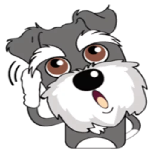 chiens, tsvergshnauzer, les animaux sont mignons, dessin animé de schnauzer, chien tsvergshnuzer