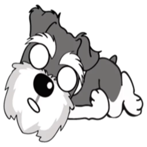 chibi, dessin de chien, dessin animé de tsvergshnuzer, barbos de chien croix inhabituelle