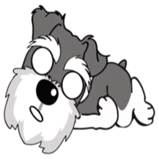 the chibi dog, muster für den hund, cartoon schnauzer, ungewöhnliches kreuz für den hund babos