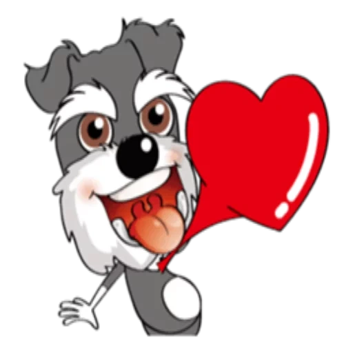cane, il cane con il cuore, dog barbos croce insolita, illustrazione del cane con un cuore