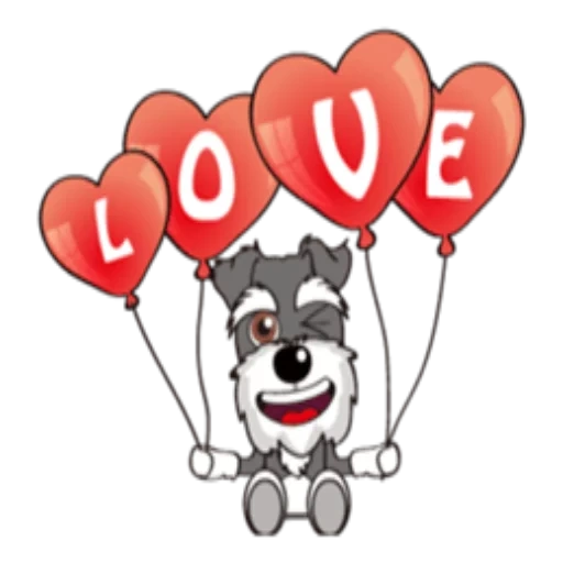 cani, palla di cane, ball il cane, dog barbos croce insolita, illustrazione del cane con un cuore