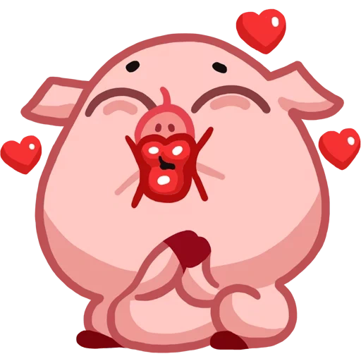 vk stickers, pig styker, style pig, systems with hearts, sweet
