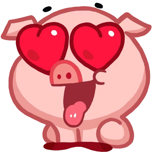 adesivo de porco, estilo porco de estilo, com corações, estiladores porquinho, sistemas vk piscadela