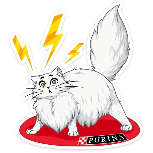 adesivos de purina purina petettsy, adesivos de animais de estimação, gatos de asas brancas voers, angora gato desenho, angora gato