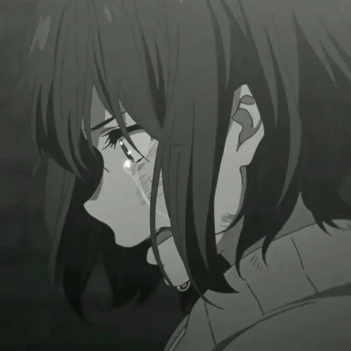 аниме, рисунок, слезы аниме, плачет аниме, грустные аниме
