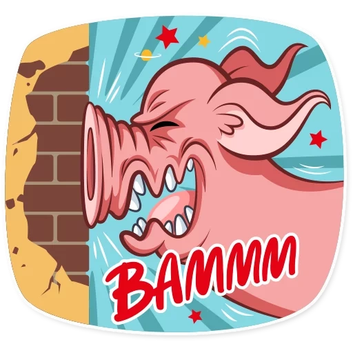 babi stiker, tongkat babi, stiker telegram, khryushi terhadap, karakter stiker