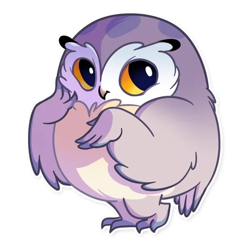 stiker burung hantu fil, owl violet stiker, rebus burung hantu, dewan menggambar, styler burung hantu kutub