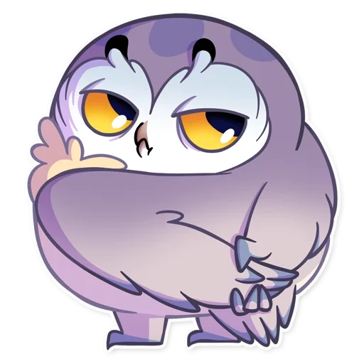 stiker burung hantu fil, owl violet stiker, stiker lucu dengan burung hantu, stiker suvas, stexters vk phil