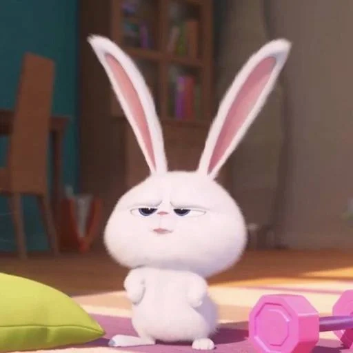 o coelho é branco, bola de neve de coelho, vida secreta dos animais 2, little life of pets rabbit, última vida de animais de estimação rabbit snowball