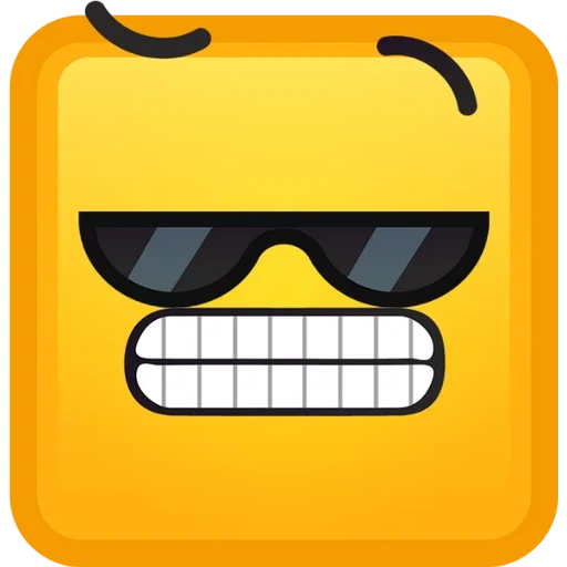 emoji, masque à emoji, visage d'emiley, emoji cool, mem smiley montre la classe 100x100