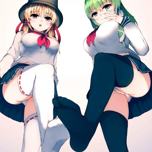 suva kopanzin, lighting animation, anime socks, touhou project, anime sanae x suwako yuri cartoon