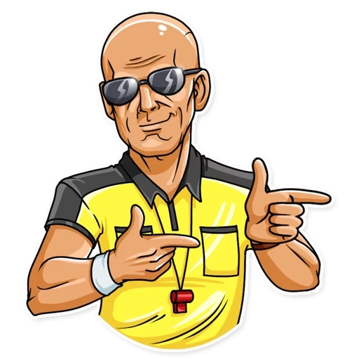 styler judge, telegram stickers, steam referee, set of stickers, pierluigi