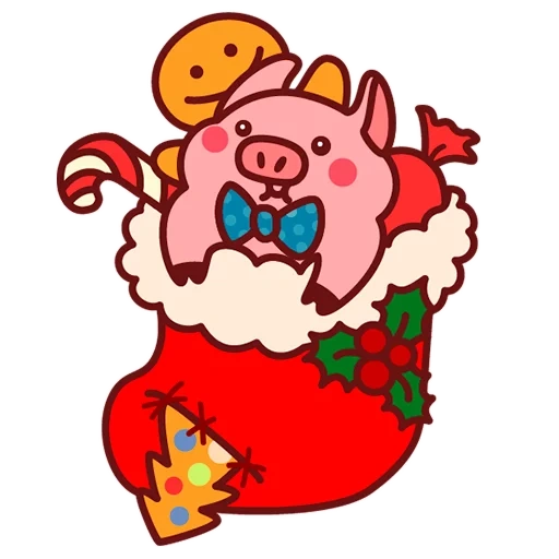 telegram stickers, pig systems, deco pig what kind of application, kawaii new year's stickers, styler pig