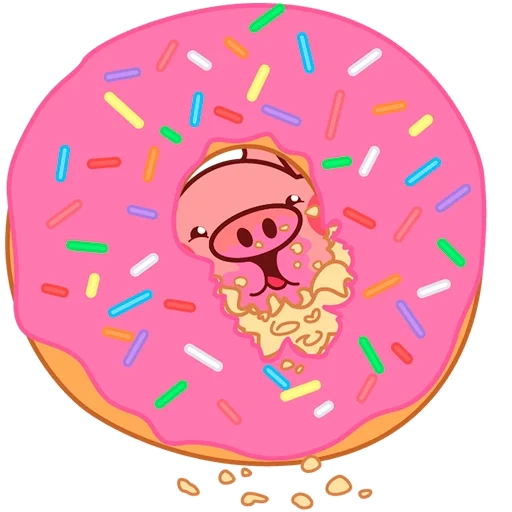 donuts de desenhos animados, donut de desenhos animados, donut para sryzovka, kawaii donuts, donuts