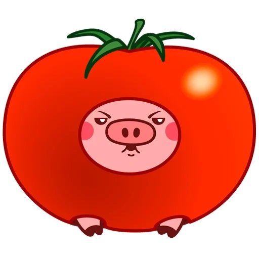 sticker lead, tomato in cartoon style, cartoon tomato, tomato character, tomato with eyes