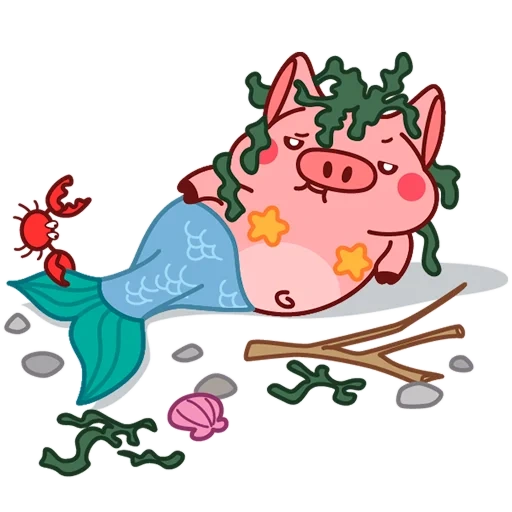 styler pig, schwein khryundel, set von aufklebern, schweinaufkleber, systeme einhörner