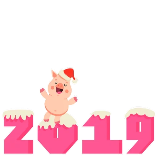 cochon, cochon rose, symbole de 2019, dessin de porc 2019