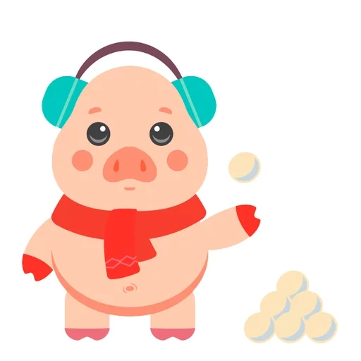 grynyan, porco, porco feliz, porco rosa, porco de desenho animado