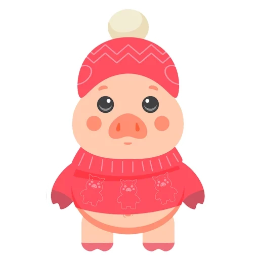 grynyan, piggy, babi, anak babi itu merah muda, ikon piglet tahun baru