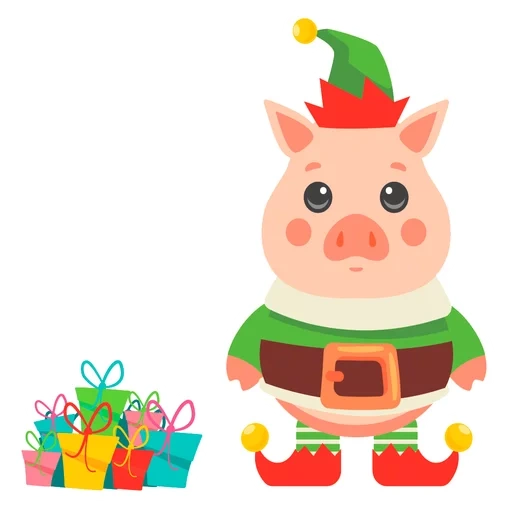 piggy, babi, sakhalyi, anak babi adalah vektor, anak babi tahun baru